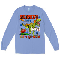 Colony Blue roaring into 4th grade Long Sleeve Tee - BundleAndBundleShop