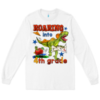 White roaring into 4th grade Long Sleeve Tee - BundleAndBundleShop