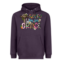 Plum Saved by his grace Easter Day Heavyweight Hoodie - HowdyJamesFarm