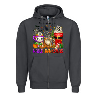 Smoke happy hallothanksmas skeleton coffee cups Zipper Hoodie - texasbilliewilder