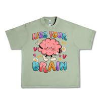 Oil Green kiss your brain Urban Heavy Tee - MaliasSmallBusiness