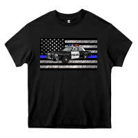 Black thin blue line police car sippy cup Heavy Core Tee - Artiststas
