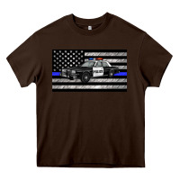 Chocolate Brown thin blue line police car sippy cup Heavy Core Tee - Artiststas