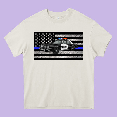 Thin Blue Line Police Car Sippy Cup Heavy Core Tee Designed By Artiststas