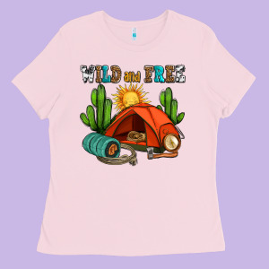 Wild And Free Camp Ladies Tee Designed By Adodesignshop