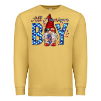 Antique Gold All American boy with gnome Premium Sweatshirt - HowdyJamesFarm