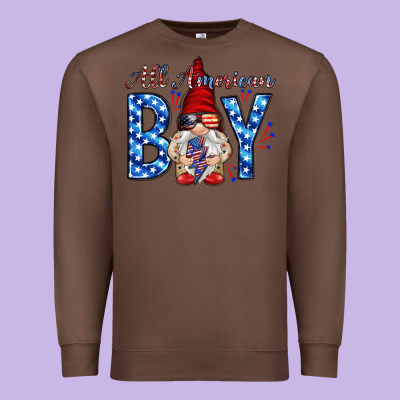 All American Boy With Gnome Premium Sweatshirt Designed By Howdyjamesfarm