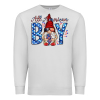 Dove Grey All American boy with gnome Premium Sweatshirt - HowdyJamesFarm
