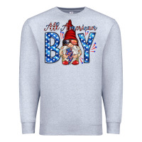 Heather Grey All American boy with gnome Premium Sweatshirt - HowdyJamesFarm