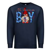 Navy All American boy with gnome Premium Sweatshirt - HowdyJamesFarm