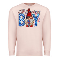 Pale Pink All American boy with gnome Premium Sweatshirt - HowdyJamesFarm