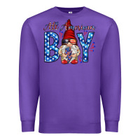 Purple All American boy with gnome Premium Sweatshirt - HowdyJamesFarm
