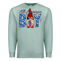 Seafoam All American boy with gnome Premium Sweatshirt - HowdyJamesFarm