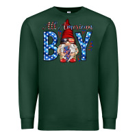Sports Green All American boy with gnome Premium Sweatshirt - HowdyJamesFarm