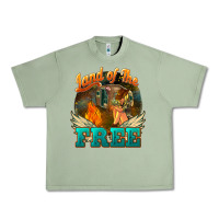 Oil Green land of the free Urban Heavy Tee - NancyCooperArtShop