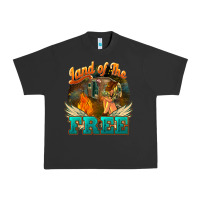 Pigment Black land of the free Urban Heavy Tee - NancyCooperArtShop