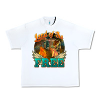 White land of the free Urban Heavy Tee - NancyCooperArtShop