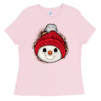 Bubblegum Pink snowman Ladies Tee - JahusDesignShop