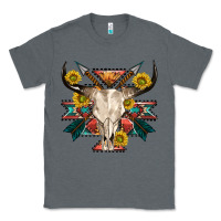 Charcoal Heather aztec western bull skull Classic Tee - NancyCooperArtShop