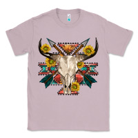 Lilac aztec western bull skull Classic Tee - NancyCooperArtShop