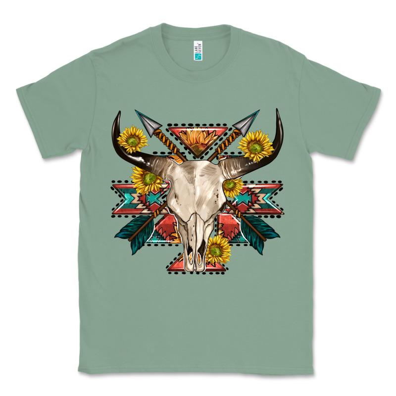 Aztec Western Bull Skull Classic Tee by NancyCooperArtShop | Teevron