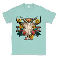 Seafoam aztec western bull skull Classic Tee - NancyCooperArtShop