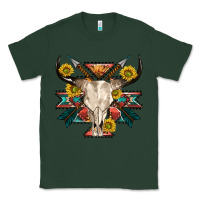 Sports Green aztec western bull skull Classic Tee - NancyCooperArtShop