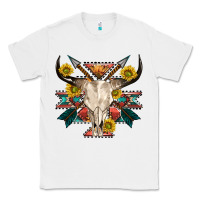 White aztec western bull skull Classic Tee - NancyCooperArtShop