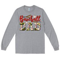 Heather Grey baseball dad Long Sleeve Tee - BundleAndBundleShop