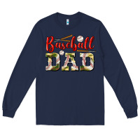 Navy baseball dad Long Sleeve Tee - BundleAndBundleShop