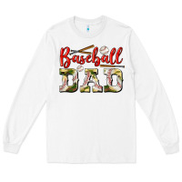 White baseball dad Long Sleeve Tee - BundleAndBundleShop