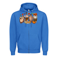 True Royal Pumpkin Spice Coffee Cups Zipper Hoodie - texasbilliewilder