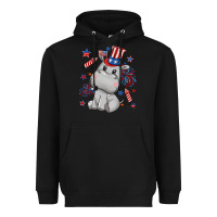 Black fourth of july hippopotamus Heavyweight Hoodie - CowGirlArtShop