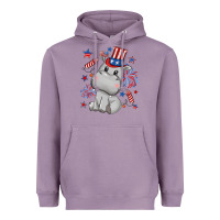 Lavender fourth of july hippopotamus Heavyweight Hoodie - CowGirlArtShop