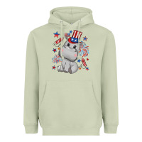 Matcha fourth of july hippopotamus Heavyweight Hoodie - CowGirlArtShop