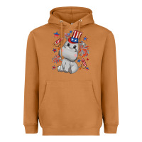 Meerkat fourth of july hippopotamus Heavyweight Hoodie - CowGirlArtShop