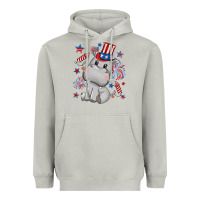 Moon Dust fourth of july hippopotamus Heavyweight Hoodie - CowGirlArtShop