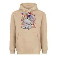 Mushroom fourth of july hippopotamus Heavyweight Hoodie - CowGirlArtShop