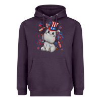 Plum fourth of july hippopotamus Heavyweight Hoodie - CowGirlArtShop