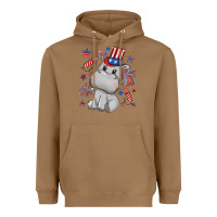 Toasted Coconut fourth of july hippopotamus Heavyweight Hoodie - CowGirlArtShop