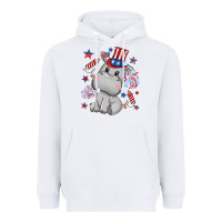 White fourth of july hippopotamus Heavyweight Hoodie - CowGirlArtShop