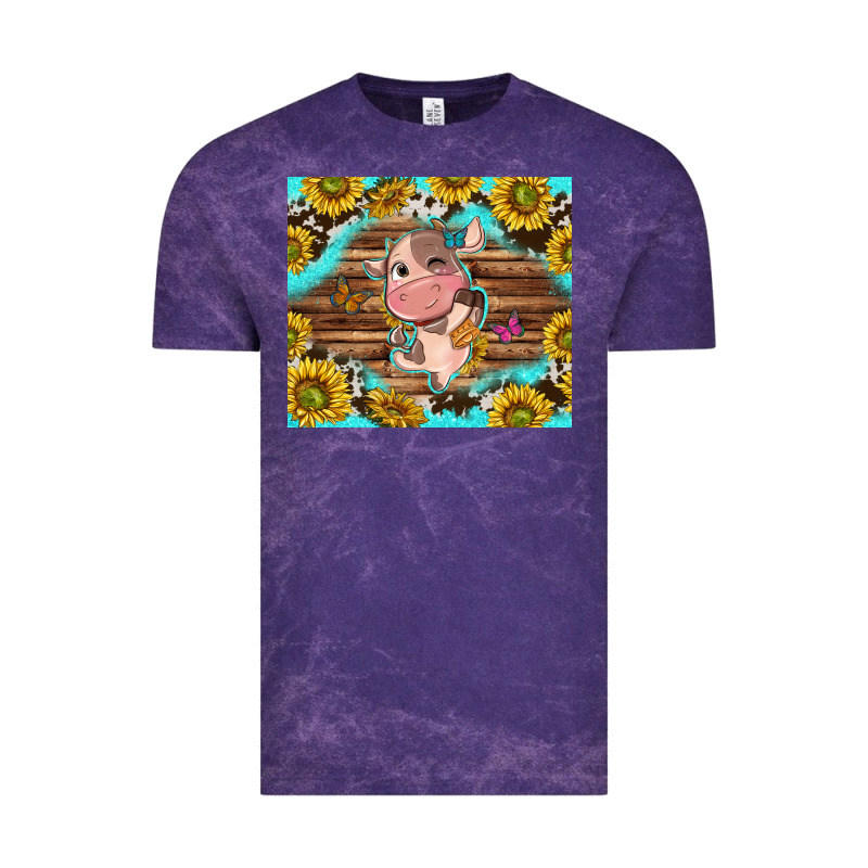 Western Cute Cow With Sunflower Vintage Tee by NancyCooperArtShop | Teevron