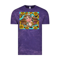 Cloud Purple western cute cow with sunflower Vintage Tee - NancyCooperArtShop