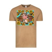 Vintage Camel western cute cow with sunflower Vintage Tee - NancyCooperArtShop