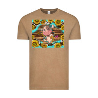 Vintage Coffee western cute cow with sunflower Vintage Tee - NancyCooperArtShop