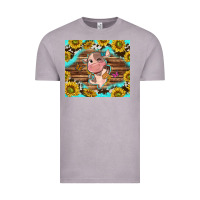 Vintage Zinc western cute cow with sunflower Vintage Tee - NancyCooperArtShop