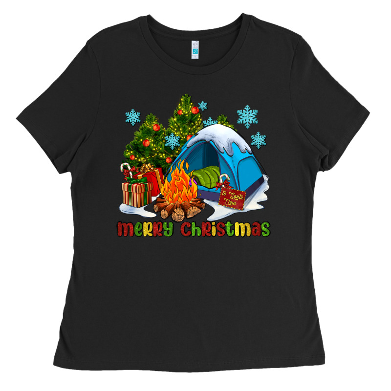 Merry Christmas Camp Ladies Tee by AdoDesignShop | Teevron