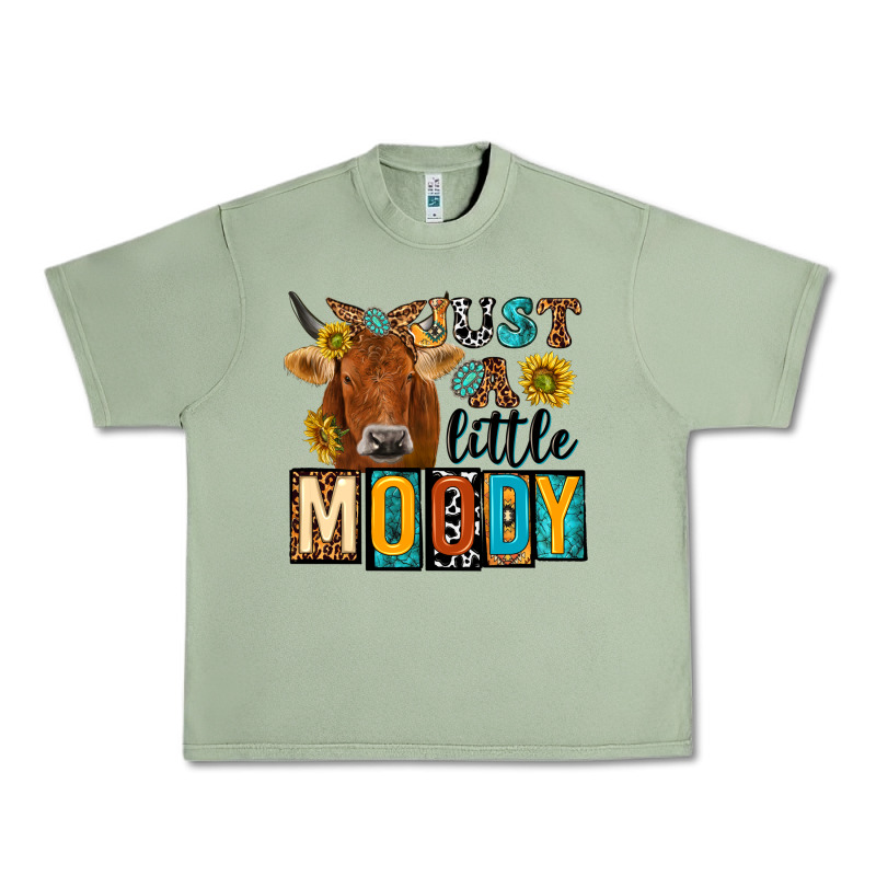 Just A Little Moody With Cow Urban Heavy Tee by NancyCooperArtShop | Teevron