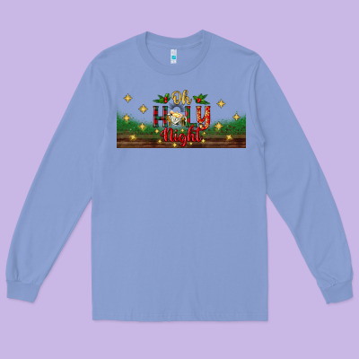 Oh Holy Night Long Sleeve Tee Designed By Bundleandbundleshop