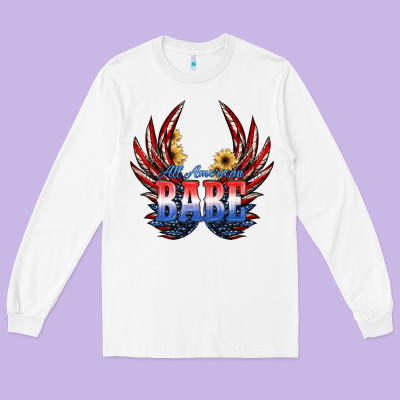 All America Babe Long Sleeve Tee Designed By Jahusdesignshop